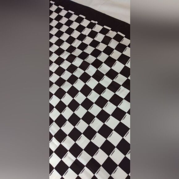 Fendi Brown and White Checkered Silk Scarf Foulard Vintage - Picture 7 of 11